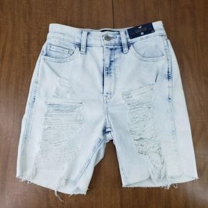 NWT Hollister Ultra DISTRESSED High Rise SHORTS Bermuda Women's W25 Soft Stretch